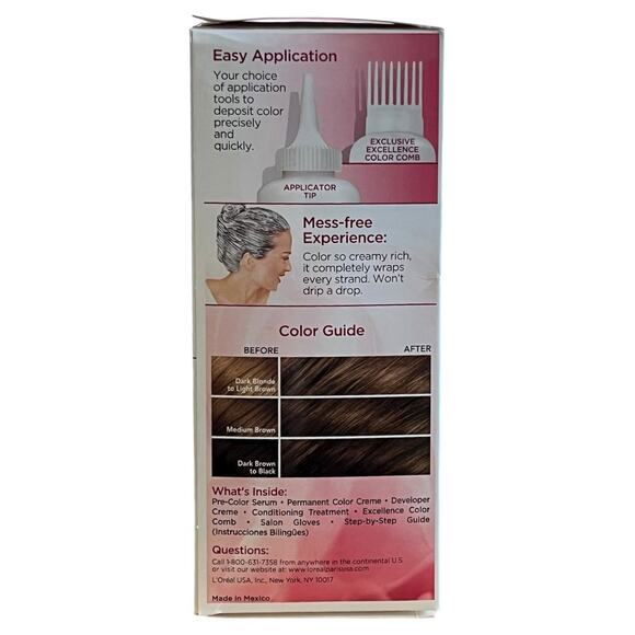 L'Oreal Excellence Creme Permanent Hair Color 5G Medium Golden Brown, 1 Kit - Picture 2 of 5